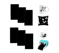 Lot de 6 feuilles d'encre de transfert Infusible - 9 couleurs - Pour machine à presser à chaud - Pour t-shirt, tasse, sac en toile - Noir - 11,5 x 30,5 cm