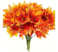 Lot de 6 feuilles d'érable artificielles pour décorations d'automne et d'Halloween, adaptées pour les tables de maison, les lieux d'événement et les présentoirs de restaurant