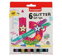 Lot de 6 feutres à paillettes Bruynzeel assortiment couleur