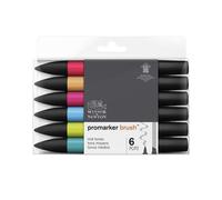 Lot de 6 feutres Promarker Brush tons moyen - Winsor et Newton