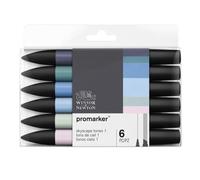 Lot De 6 Feutres Promarker - Tons Ciel - Winsor Et Newton