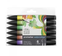 Lot De 6 Feutres Promarker Watercolour Tons Feu Winsor Et Newton
