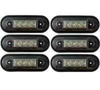 Lot de 6 Feux de Fabarit et d'Encombrement Avant Base Incurvée LED Blanc 12-24V Roll Bar 4x4 Hors Route Camion Caravane