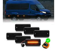 Lot de 6 feux de gabarit latéraux à LED 12-24V pour minibus van à partir de 2006, F.iat Ducato C.itroën Jumper Relay P.eugeot Boxer I'veco Daily Fumé Lentille latérale LED pour camion parking de ville