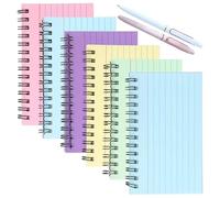 Lot de 6 Fiches Bristol avec 2 Stylos, 5 Couleurs Cartes de Révision, 300 Feuilles Flashcards 12,5 x 7,5 cm, Cartes d’Index Lignées pour Bureau École Apprentissage