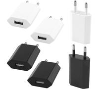 Lot De 6 Fiches De Chargeur Usb,Adaptateur Usb 5 V/1 A,Prise Pour Câble De Charge,Bloc D'alimentation 5 W Avec Faible Consommation D'énergie Pour Banques D'alimentation,Casque Bluetooth,Petit