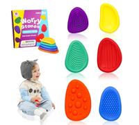 Lot de 6 Fidget Toys Sensory Stone, Sensory Stone Fidget Toys, Sensory Calming Toys, Pierre sensorielle Jouets, Pierre d'inquiétude texturée, Jouets Anti-Stress pour Enfants et Adultes