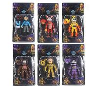 Lot de 6 Figurines articulées Five Nights Games - Figurine FNAF - Nightmare Foxy Bonnie Fazbear Chica - 16,5 cm