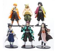Lot de 6 figurines de 16 cm - Demon Slayer Figurines d'action Kamado Nezuko Statue Anime collection Figurine Poupée Jouets Cadeaux