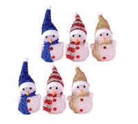 Lot de 6 figurines de bonhomme de neige à LED avec éclairage coloré pour améliorer les esprits des fêtes dans n'importe quel environnement - Bonhomme de neige à piles
