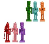 Lot de 6 figurines de marionnettes en bois à suspendre pour sapin de Noël Décoration de vacances