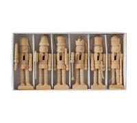 Lot de 6 Figurines de Noël Non peintes pour et Adultes, Table, Bureau, Shelf & Cabinet Décoration, Parfait pour, Entryway, Living Room & Holiday Crafts