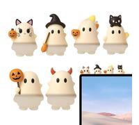 Lot de 6 figurines de téléphone fantôme, mini Buddy à décoller et à coller, décorations d'Halloween pour smartphone, ordinateur, tablette, téléphone et accessoires saisonniers effrayants, 5 x 3 cm