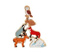 Lot de 6 figurines en bois animaux de la campagne