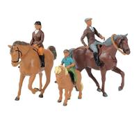 Lot De 6 Figurines En Plastique : 3 Chevaux Avec Cavaliers