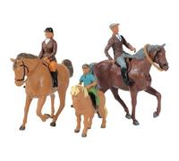 Lot De 6 Figurines En Plastique : 3 Chevaux Avec Cavaliers