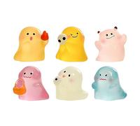 Lot de 6 figurines fantômes d'Halloween | Statue lumineuse en résine pour appartement, chevet, maison, dortoir, table