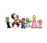 Lot De 6 Figurines Super Mario Bros En Pvc De 4 A 7 Cm, Modele Luigi Yoshi, Donkey Kong, Champignon, Cadeaux D'anniversaire Pour Enfants