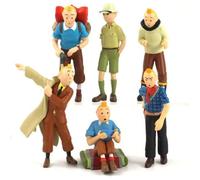Lot de 6 FIGURINES TINTIN bande dessinée collection personnage modèle collectionneur jouet