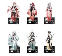 Lot de 6 figurines Wuthering Wuthering Waves de 15,2 cm en acrylique - Support combiné - Décoration de bureau - Fans de jeux Jinhsi Yinlin