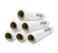 Lot de 6 films blancs pour emballage de cartons de déménagement, protéger les meubles et les expéditions, dimensions 50 cm x 200 m étirables · m-office (blanc, 6 unités)