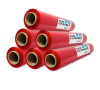 Lot de 6 films rouges pour emballage de cartons de déménagement, protéger les meubles et les expéditions, dimensions 50 cm x 200 m étirables · m-office (rouge)