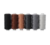 Lot de 6 fils à coudre en polyester de couleurs assorties, for le bricolage, la broderie, le quilting, l'artisanat et les voyages Pour Broderies(Black)