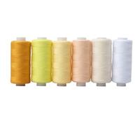 Lot de 6 fils à coudre en polyester de couleurs assorties, for le bricolage, la broderie, le quilting, l'artisanat et les voyages Pour Broderies(Yellow)
