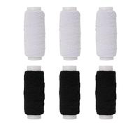 Lot de 6 fils élastiques de 0,5 mm (30 m chacun) - Cordon en polyester pour fronçage, couture, tricot et loisirs créatifs, fonctionne avec les machines à coudre Noir et blanc