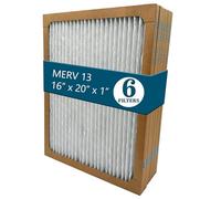 Lot de 6 filtres à air plissés MERV 13, 40,6 x 50,8 x 2,5 cm pour système CVC