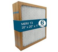 Lot de 6 filtres à air plissés MERV 13, 50,8 x 50,8 x 2,5 cm pour système CVC