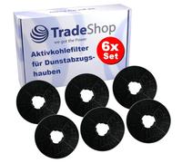 Lot de 6 filtres à charbon actif Trade-Shop compatibles avec Bomann CCE 19/2X, DU 650 G, DU 652 IX, DU 652.1 IX, DU 773 IX, DU 7608 hottes à recirculation