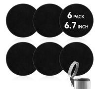 Lot de 6 filtres à charbon pour seau à compost, filtres à compost de 17 cm pour bac de comptoir, filtres de rechange à charbon actif pour bacs à compost de cuisine, recharge de seau à compost