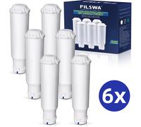 lot de 6 filtres à eau de rechange pour Krups® F088, Melitta®, Nivona®, compatibles avec les machines à café Perfection de Bosch®, AEG®, Siemens et autres, WMF filterpatron