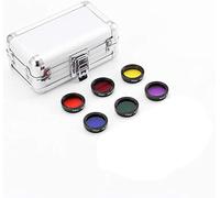 Lot de 6 filtres de couleur pour télescope lunaire de 3,2 cm, filtre de couleur pour améliorer la définition et la résolution dans l'observation planétaire lunaire, avec étui en métal robuste