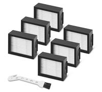 Lot de 6 filtres de rechange pour aspirateur iRobot Roomba série i7 i7+/plus i3 i3+ E5 E6 E7 i4 i6 i6+ i8 i8+ Robot pièces de rechange + 1 brosse de nettoyage