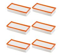 Lot de 6 filtres plissés plats pour aspirateurs d'origine tels que les aspirateurs à eau et à poussière Kärcher NT 65/2 NT 72/2 et les aspirateurs industriels IVC comme 6.904-283.0 NT 72/2 Eco Tc, NT