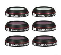 Lot de 6 filtres pour caméra d'action SJCAM C300 C400 UV CPL ND8 16 32 64 - Accessoires de protection en verre optique pour photographie et vidéo en plein air