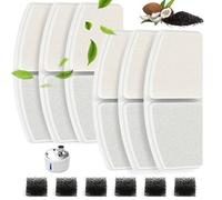 Lot de 6 filtres pour fontaine à chat : filtre pour fontaine à chat, filtre pour fontaine à eau pour chat, élimination des impuretés, 6 filtres à charbon actif + 6 filtres en mousse