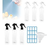 Lot de 6 Flacon Spray Vide, Vaporisateur Flacon Voyage 200 ml Petits Flacons Pulvérisateurs à Remplir Parfum Vide pour Accessoires de Voyage Maison (1 x entonnoir +1 x étiquettes)