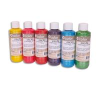 Lot de 6 flacons 250ml d'encre à dessiner nacrée, couleurs assorties