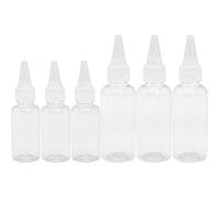 Lot de 6 flacons à condiments transparents à presser - 30 ml/60 ml - Réutilisables - En plastique - Pour barbecue, sauce piment, huile d'olive, peinture, art, liquides, lotions artisanales