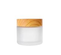 Lot de 6 flacons crème en verre avec couvercle bois, pot cosmétique 30 g, récipient gommage 50, conteneur d'emballage portable voyage pour Liquides