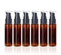 Lot de 6 flacons vides rechargeables en plastique pour lotion ou maquillage 30 ml marron 30ml/1 Ounce