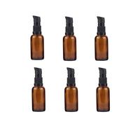 Lot de 6 flacons vides rechargeables en verre ambré de 30 ml pour produits de beauté, cosmétiques, huiles essentielles, produits de toilette