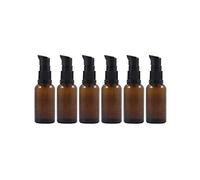 Lot de 6 flacons vides rechargeables en verre ambré pour maquillage, lotion, émulsion, sérum 30 ml, ambre, 30ml