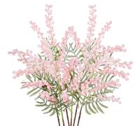 Lot de 6 Fleurs artificielles Jaunes de 42 cm en Acacia Mimosa en Spray - Branches artificielles réalistes pour Maison, Mariage, Arrangement Floral, décoration