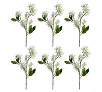 Lot de 6 fleurs d'osmanthus artificielles pour une belle décoration d'intérieur, améliorant l'ambiance de tout espace de vie (blanc)