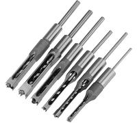 Lot de 6 Forets à Trou Carré, Bédanes Creux en Acier Outils de Menuiserie Set pour Scie Cloche Carrée Forets à Bois Trou Carré Foret Trou de Perçage Mortaiser Burin, 1/4 5/16 3/8 1/2 9/16 5/8 Pounce