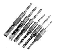 Lot de 6 forets carrés pour scie-cloche pour perceuse à bois, outil pour bois, pince à ciseaux.